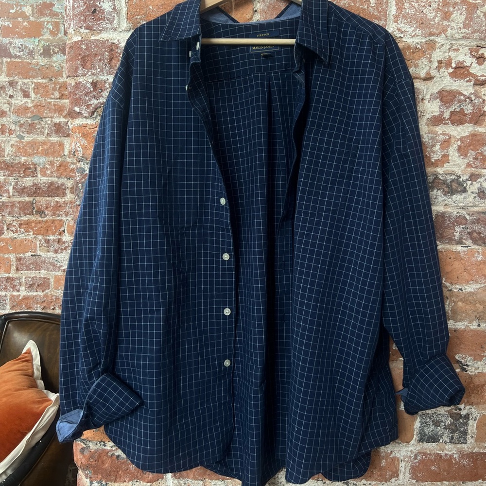 Mason James Oversized navy button down men’s coastal shirt coverup swim
